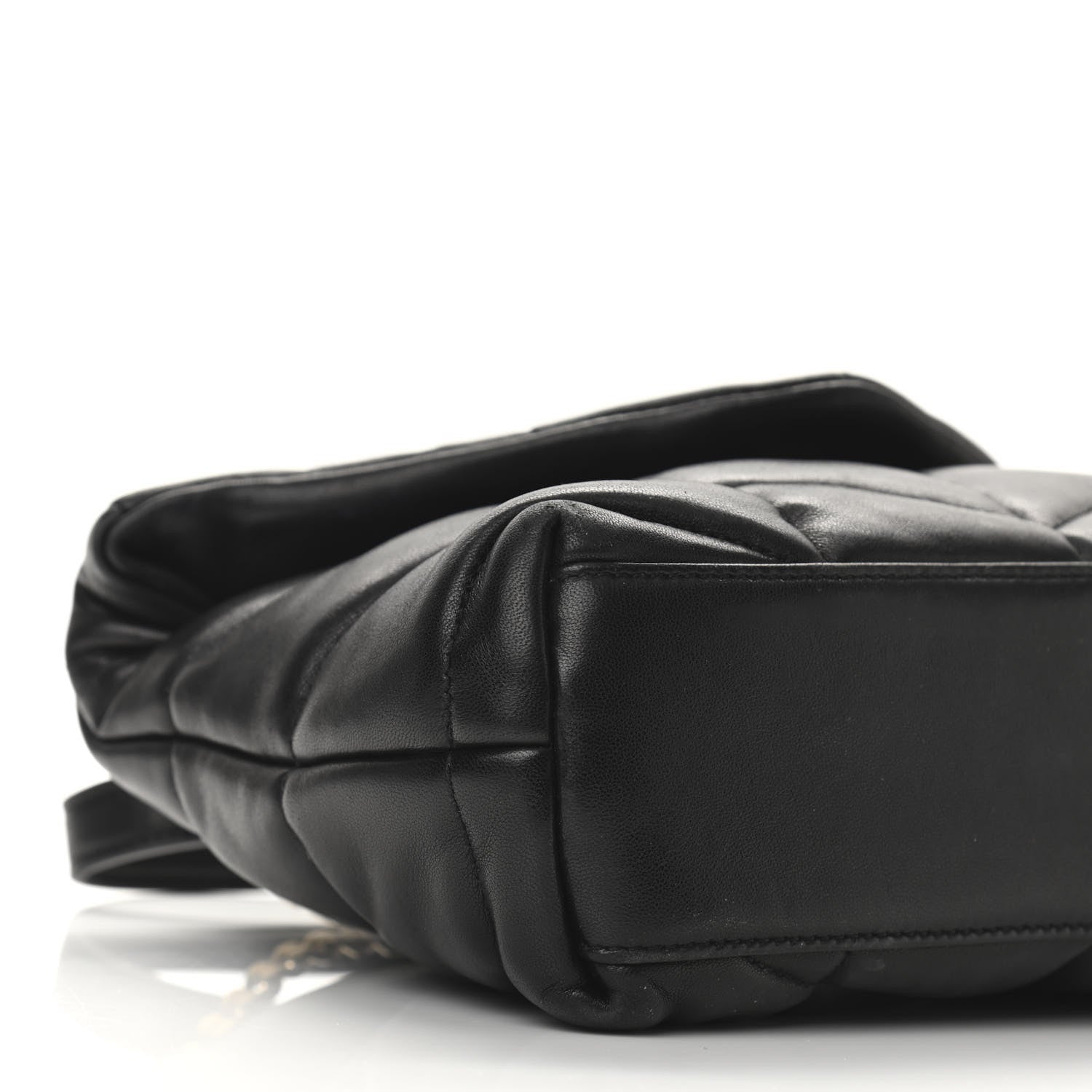 Saint Laurent Lambskin Quilted Toy Loulou Puffer Monogram Chain Satchel Black 9 of 11