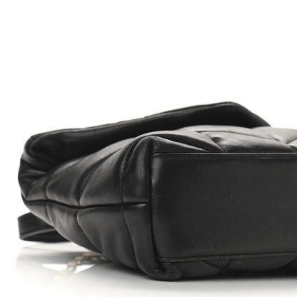 Saint Laurent Lambskin Quilted Toy Loulou Puffer Monogram Chain Satchel Black 9 of 11