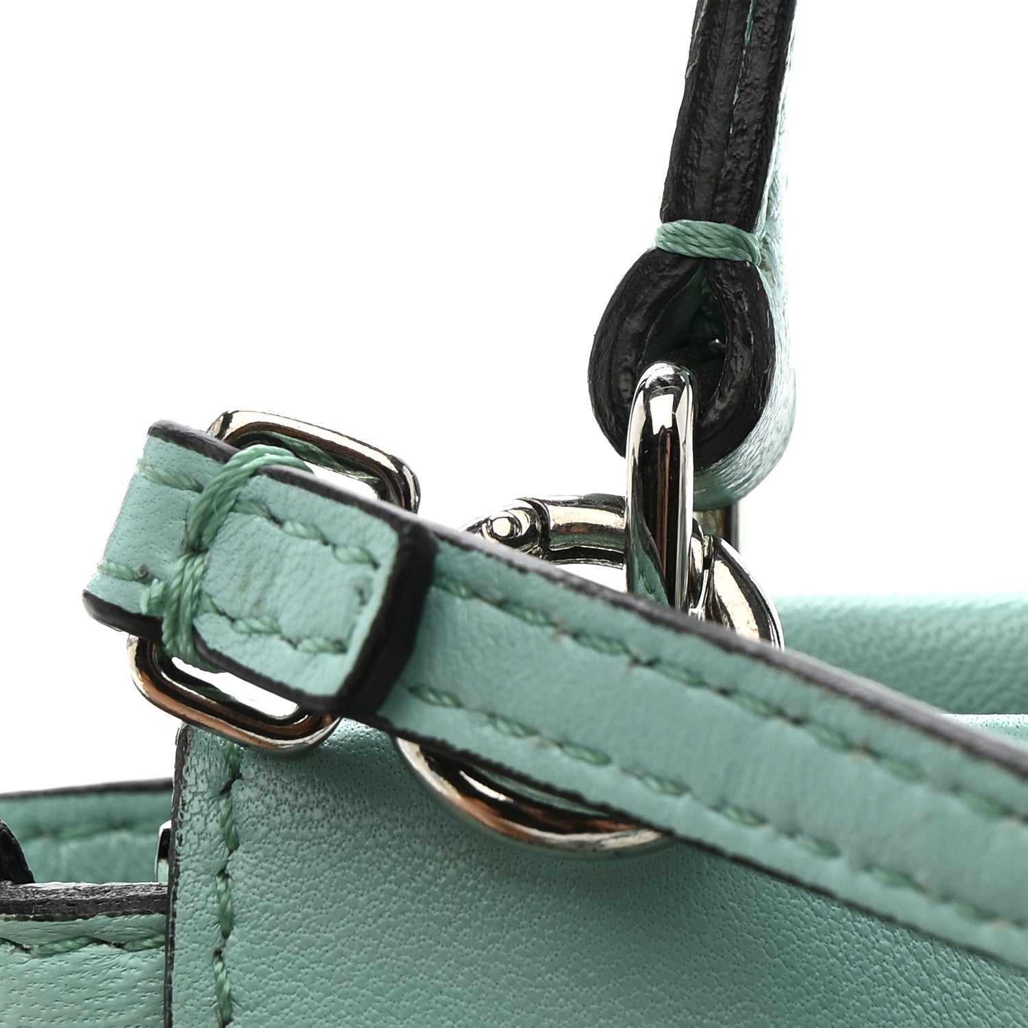 Fendi Shiny Nappa Micro Peekaboo Iconic Satchel Turchese Egiz Turchese Egiz 12 of 14