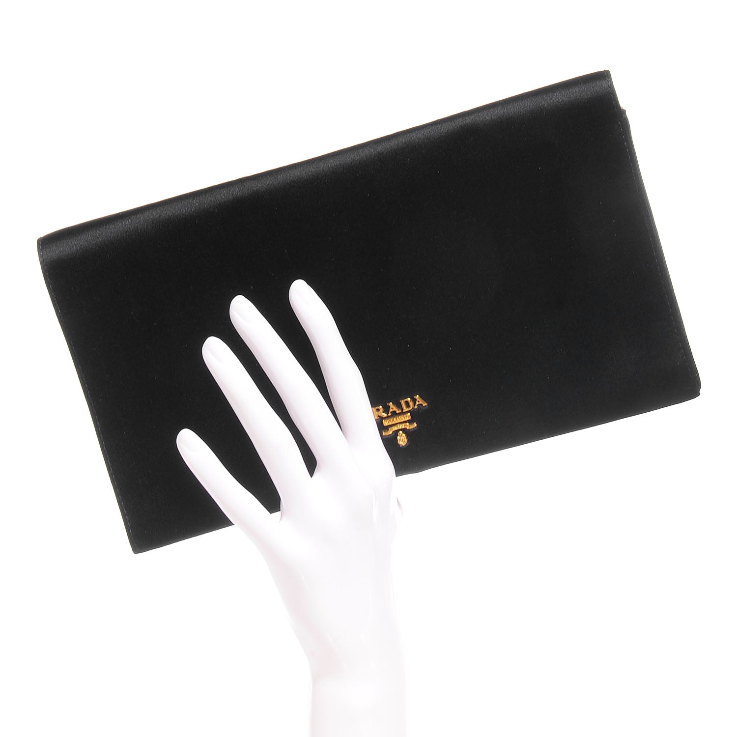 Prada Satin Evening Clutch Black 2 of 9