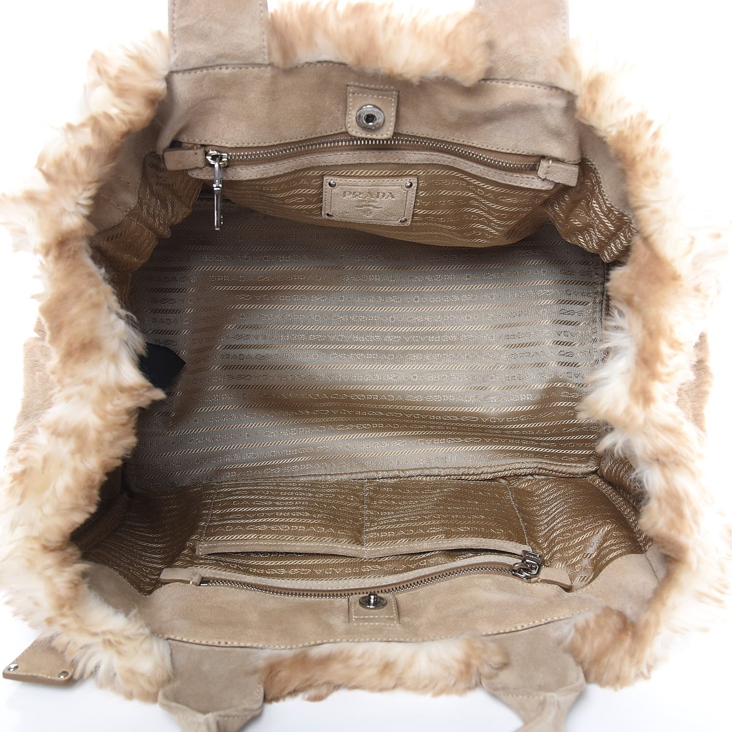 Eco Lapin Faux Fur Open Top Tote Cipria