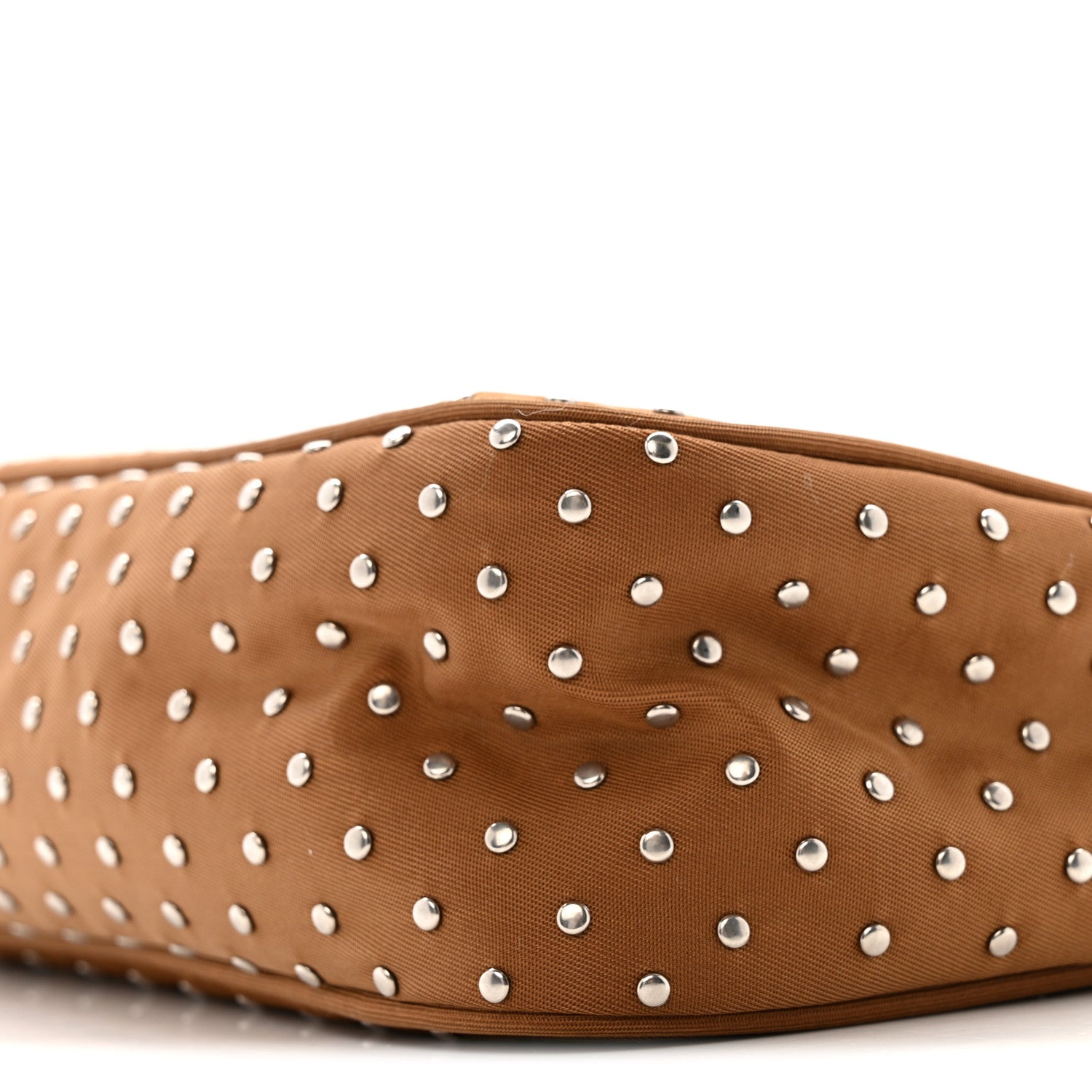 Prada Tessuto Nylon Studded Mini Re-Edition Bag Brandy 10 of 11