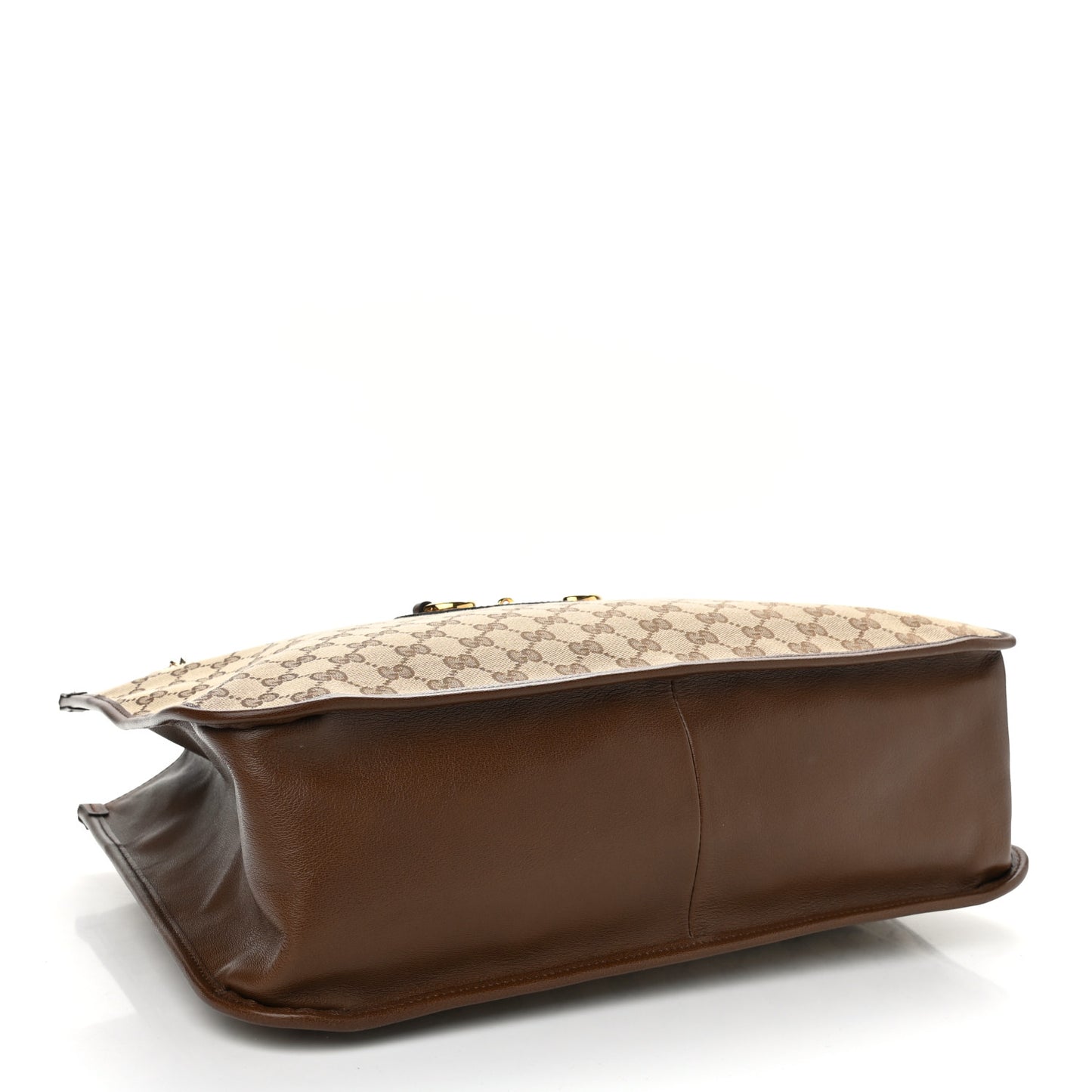 Monogram Calfskin Large Horsebit 1955 Tote Bag Beige Brown Sugar