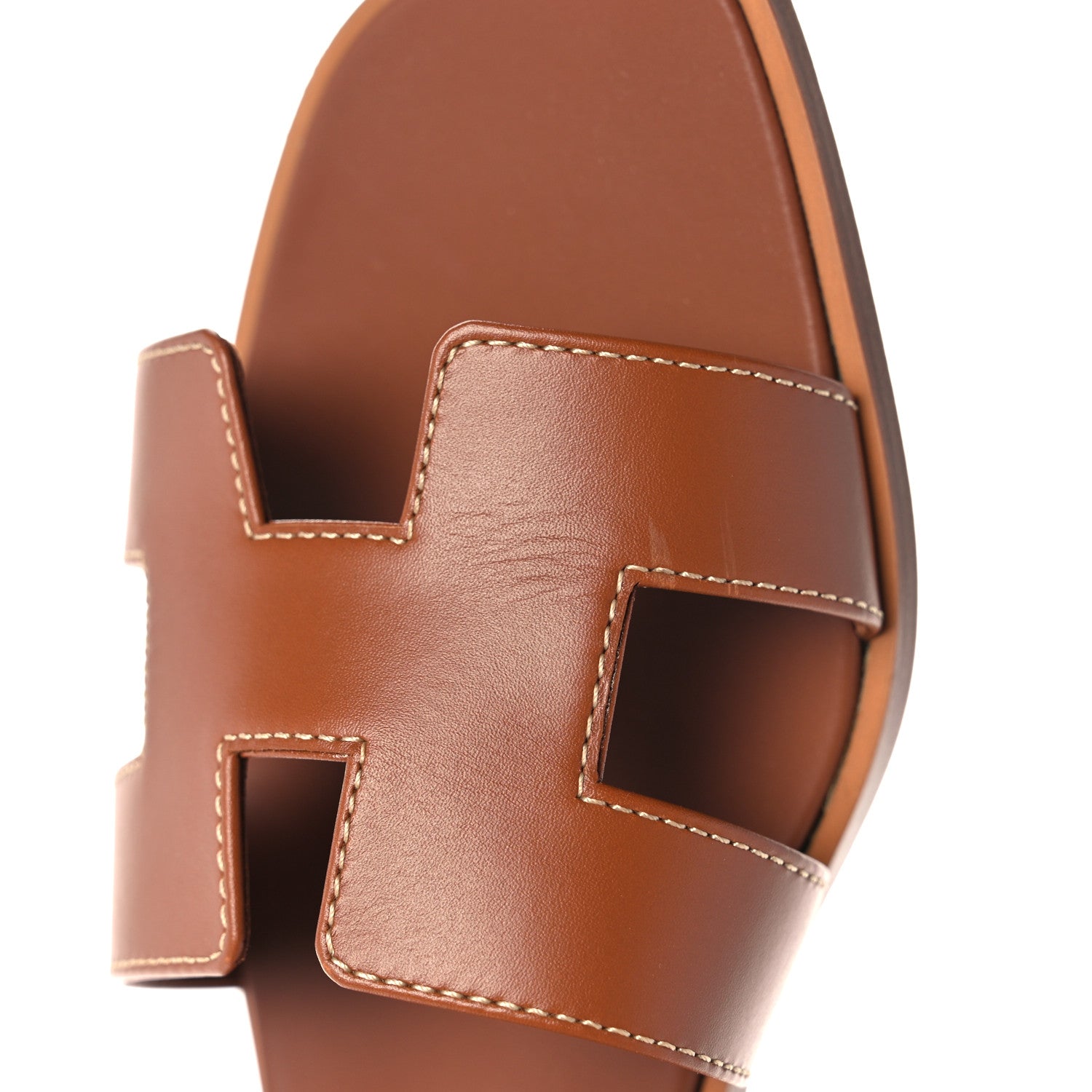 Hermes Box Calfskin Oran Sandals 38.5 Gold 9 of 10
