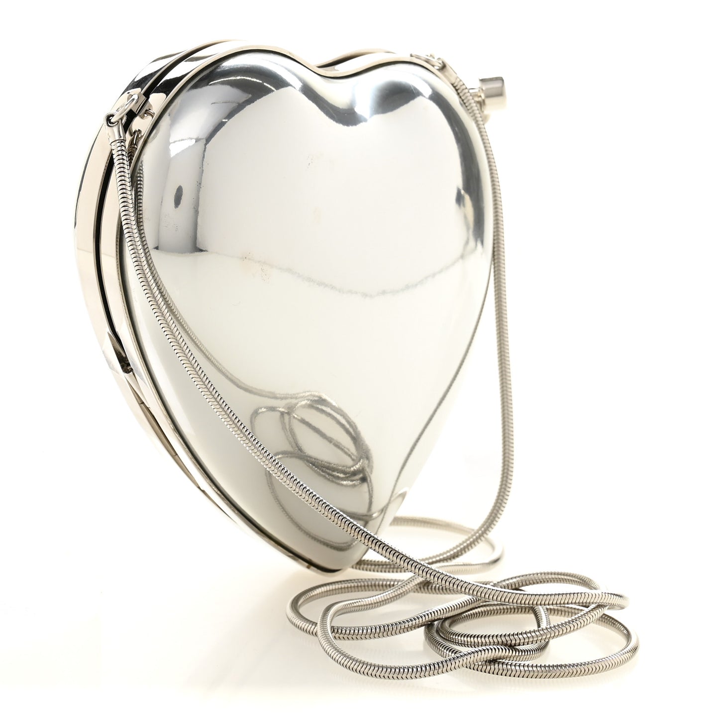 Heart Monogram Love Box Crossbody Silver