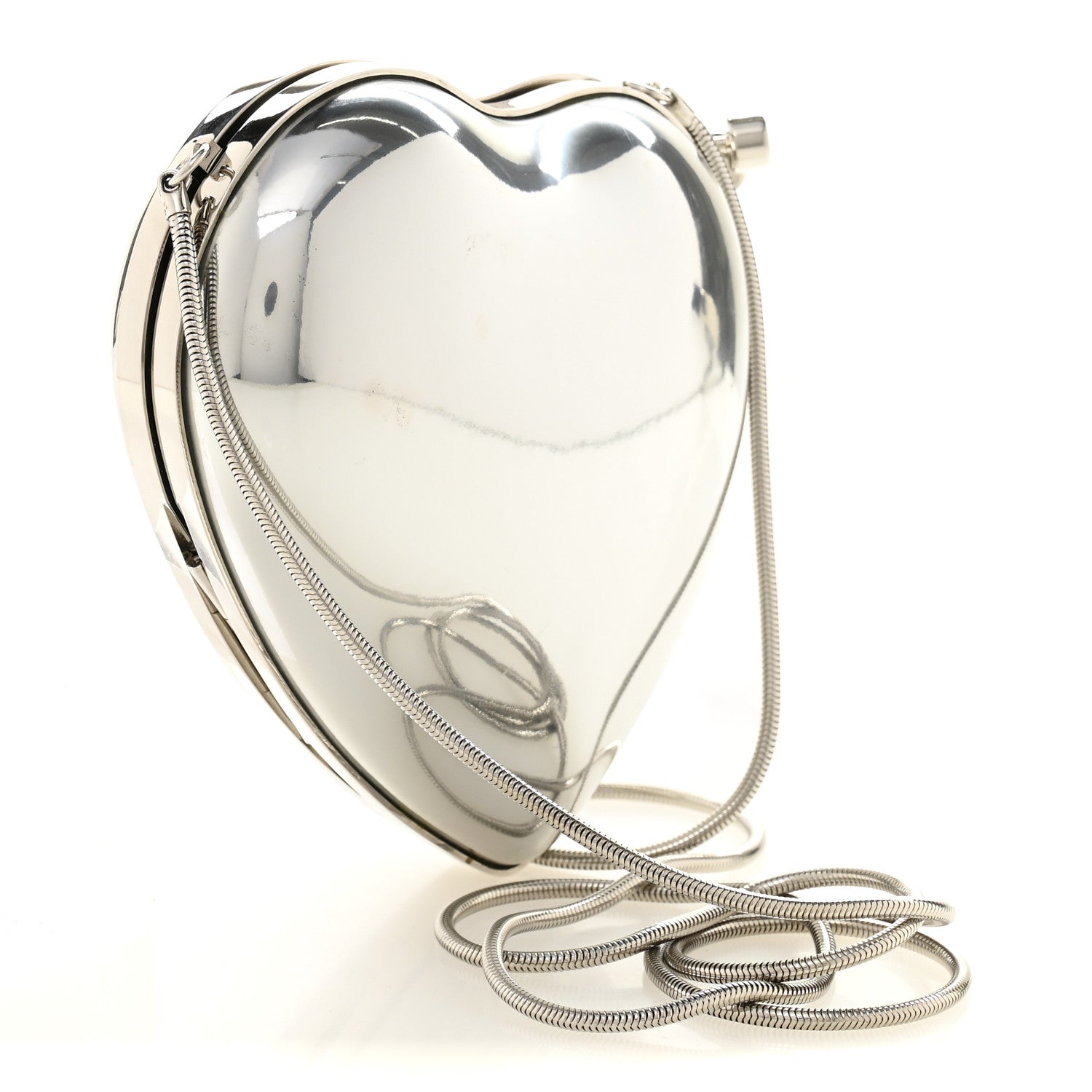 Saint Laurent Heart Monogram Love Box Crossbody Silver 3 of 10