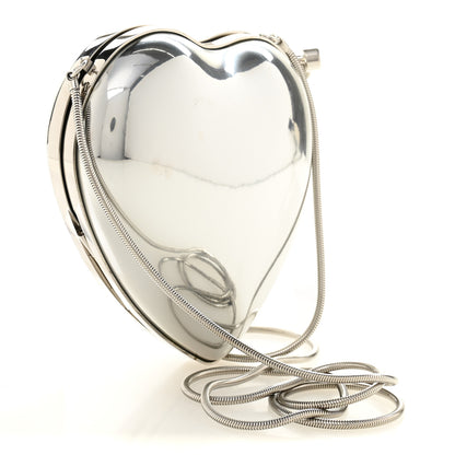 Saint Laurent Heart Monogram Love Box Crossbody Silver 3 of 10