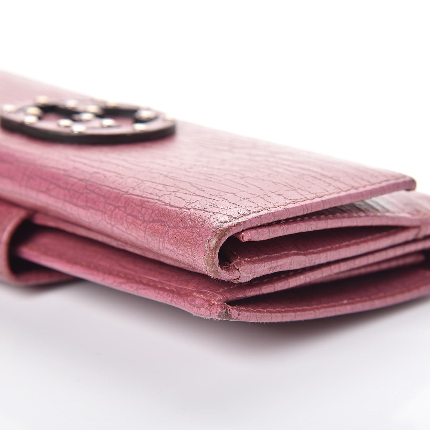 Calfskin Studded Soho Continental Wallet Peonia Flower