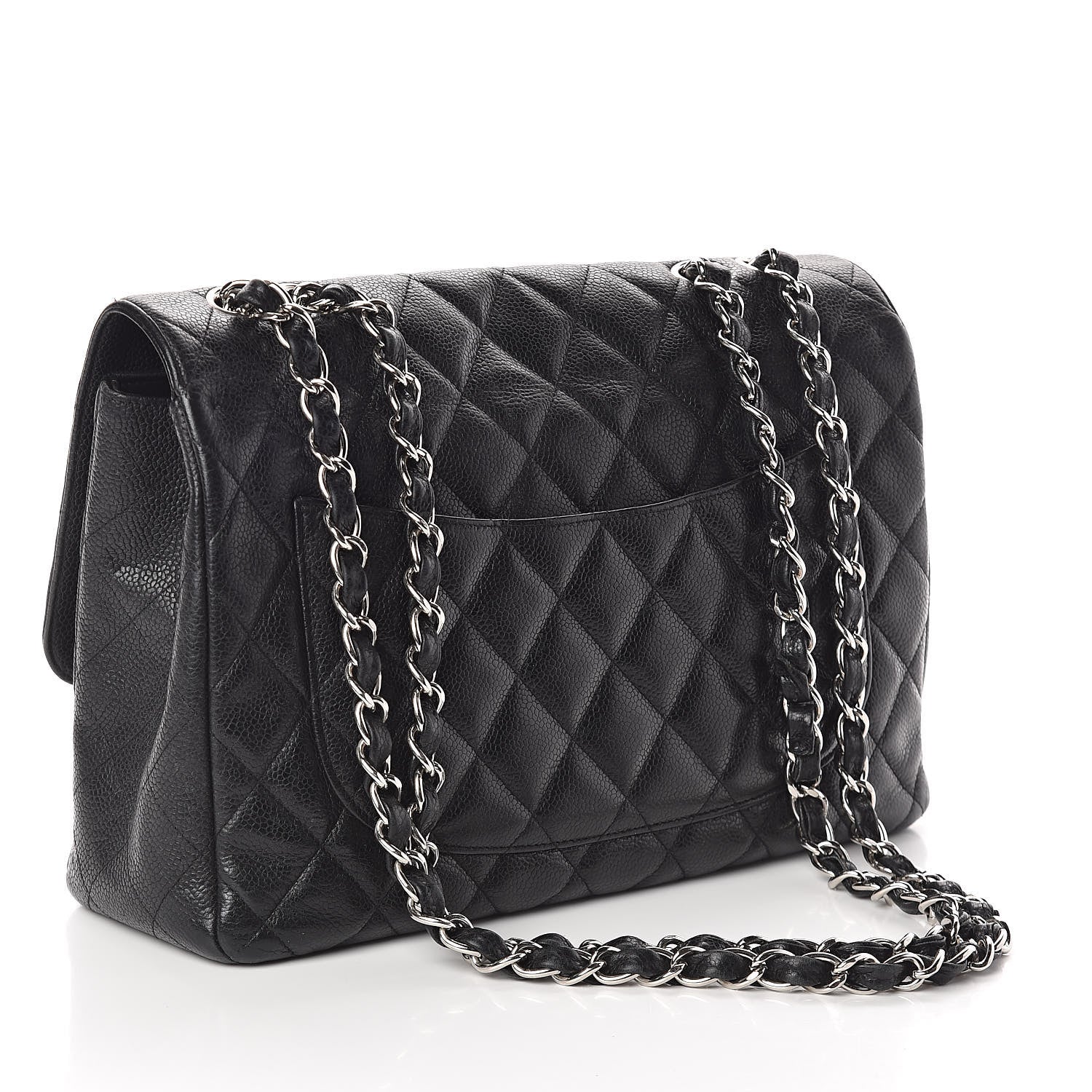Chanel Caviar Quilted Jumbo Single Flap Black 3 of 13