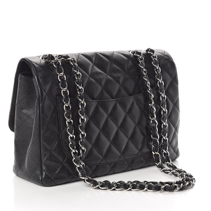 Chanel Caviar Quilted Jumbo Single Flap Black 3 of 13