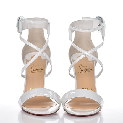 Christian Louboutin Patent Calfskin Choca 100 Sandals 37.5 Latte 2 of 8