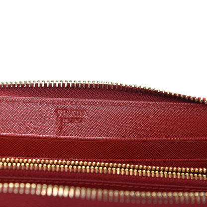 Prada Saffiano Zip Around Wallet Fuoco 6 of 9