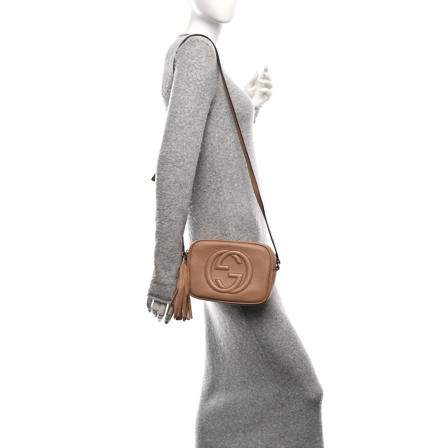 Pebbled Calfskin Small Soho Disco Bag Camelia