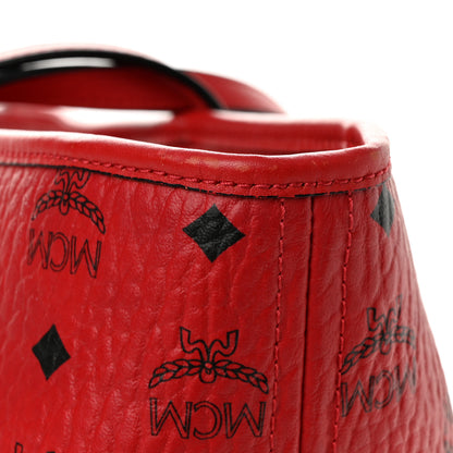 MCM Visetos Medium Anya Shopper Tote Ruby Red 14 of 17