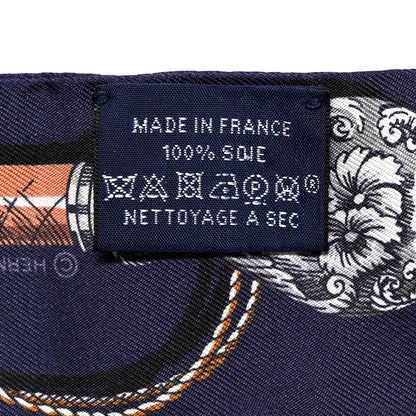 Hermes Silk Cavalcades Twilly Marine Gold Gris 3 of 4