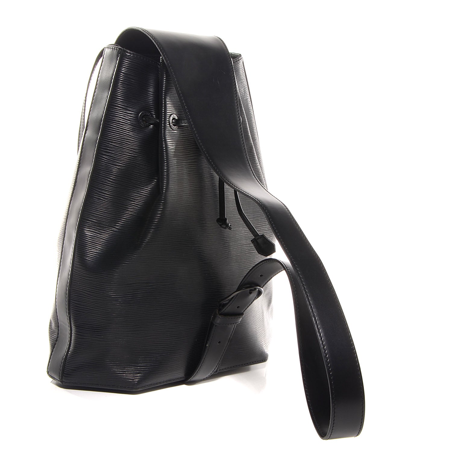Louis Vuitton Epi Sac a Dos Drawstring Bag Black 3 of 8