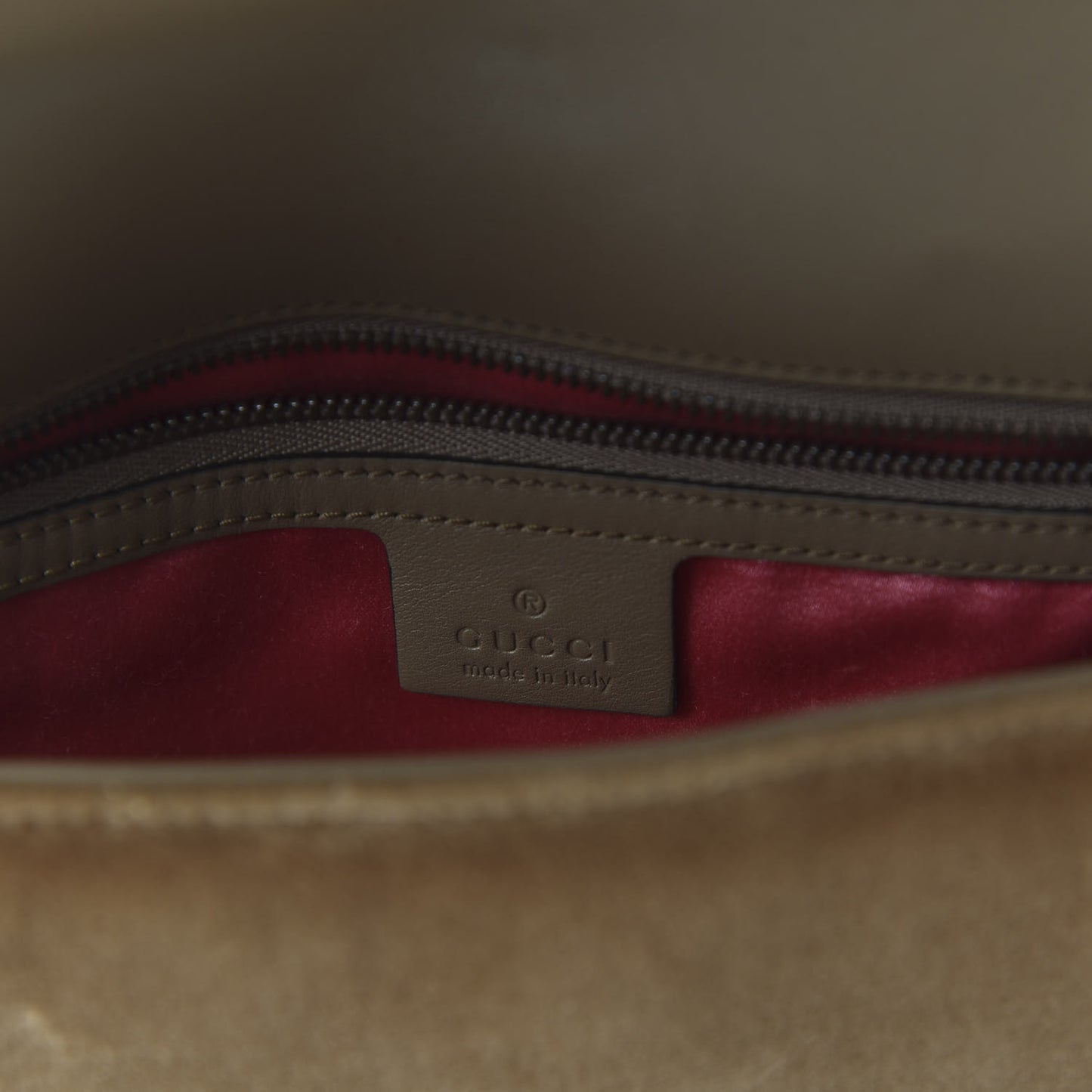 Velvet Matelasse Medium GG Marmont Shoulder Bag Taupe