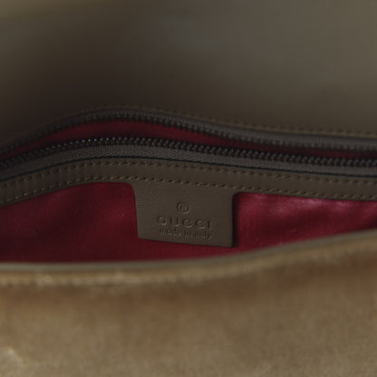Gucci Velvet Matelasse Medium GG Marmont Shoulder Bag Taupe 8 of 10