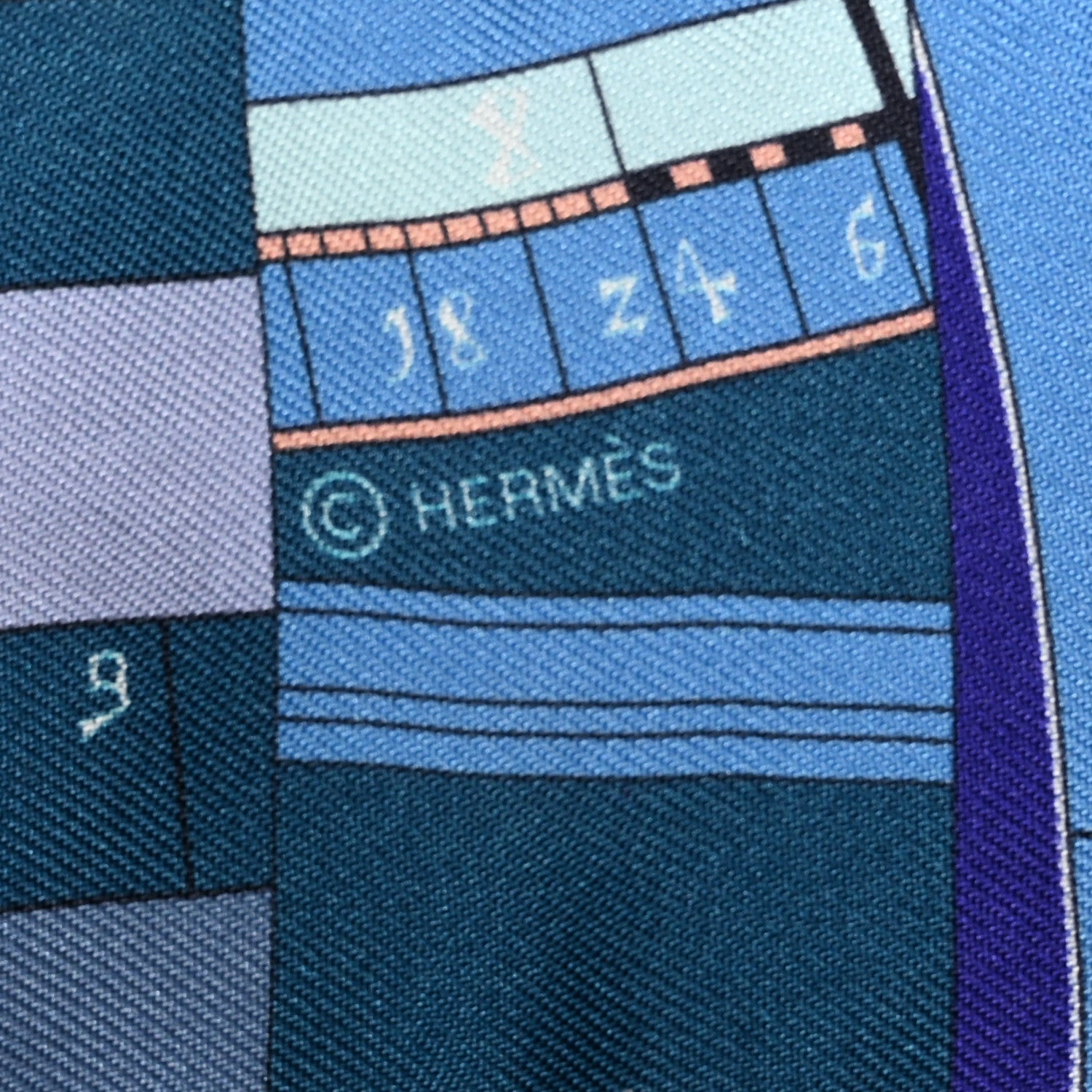 Hermes Silk Astrologie Nouvelle Twilly Ultraviolet Bleu Corail 4 of 5