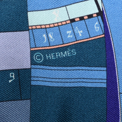 Hermes Silk Astrologie Nouvelle Twilly Ultraviolet Bleu Corail 4 of 5