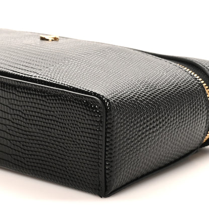 Chanel Lizard Embossed Calfskin Top Handle Slim Vanity With Chain Black 10 of 10