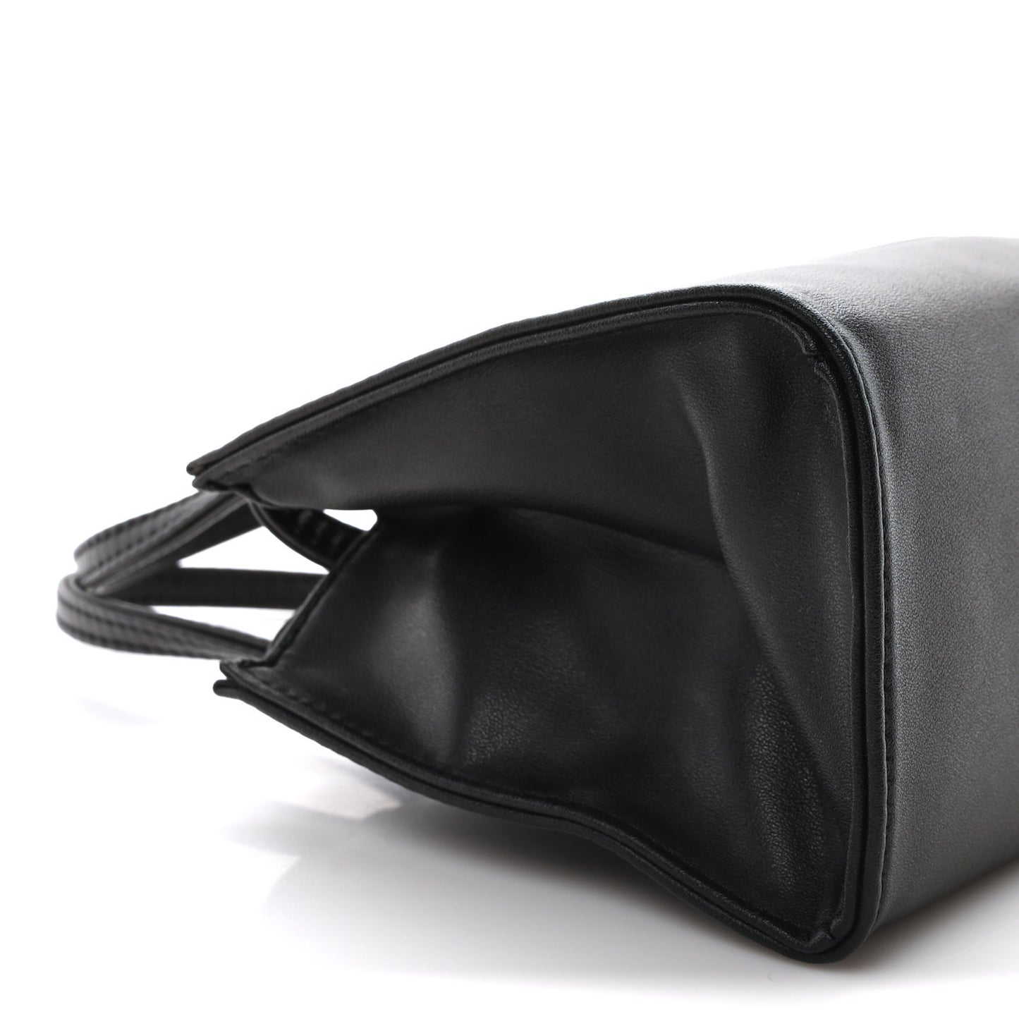 Vegan Leather Small Shopping Bag Black