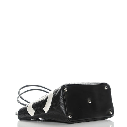 Chanel Calfskin Quilted Large Cambon Tote Black White 4 of 8