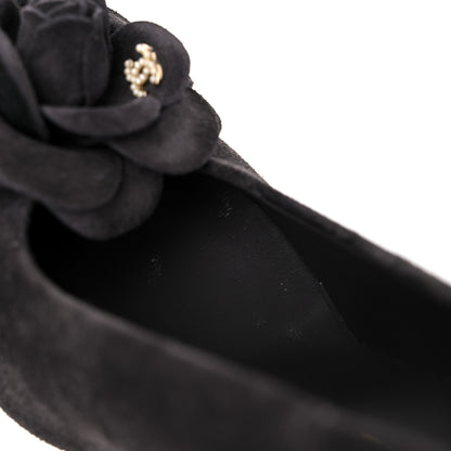 Chanel Suede Camellia Pumps 37.5 Grey 11 of 14