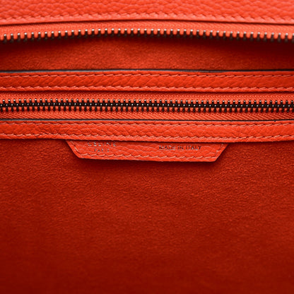 Celine Drummed Calfskin Mini Luggage Vermillion 7 of 7