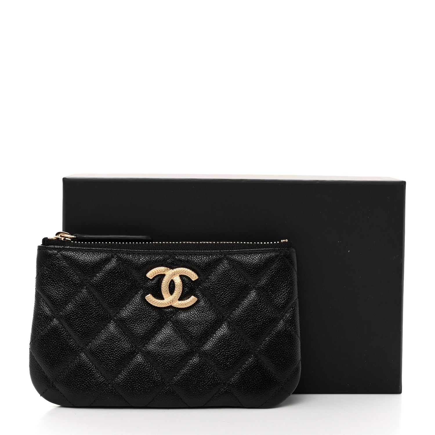 Chanel Caviar Quilted Studded CC Small Pouch Black 8 of 8