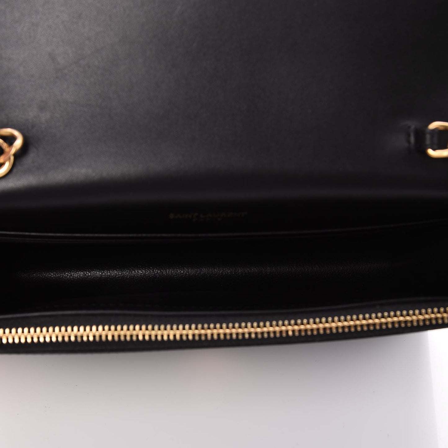 Smooth Calfskin Classic Monogram Kate Tassel Chain Wallet Black