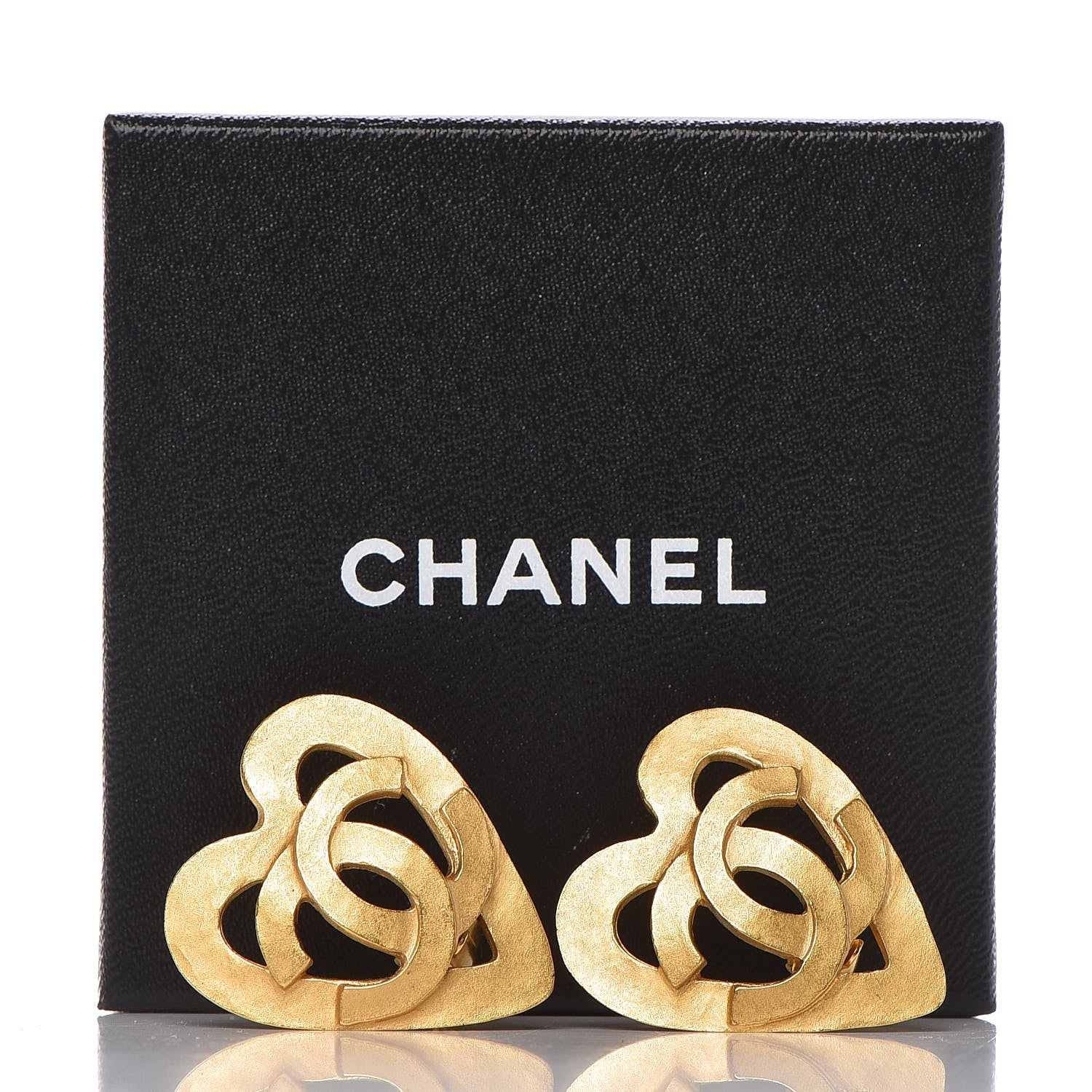 Chanel CC Heart Clip On Earrings Gold 5 of 5