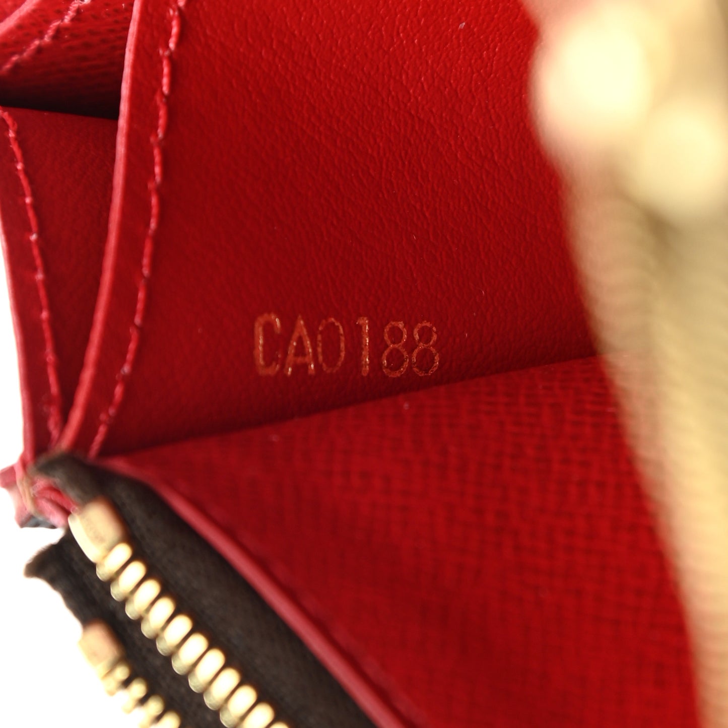Damier Ebene Caissa Wallet Cherry