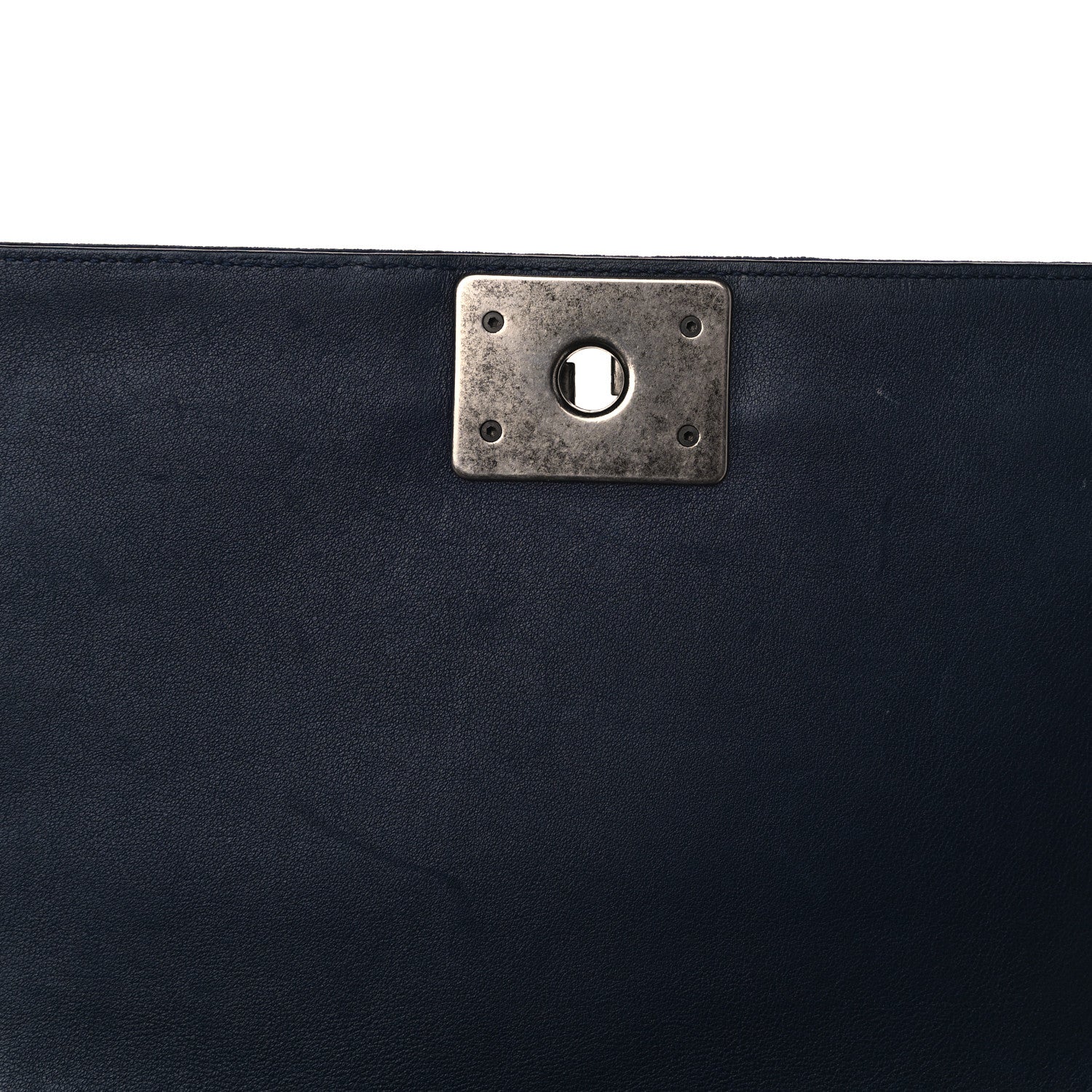 Chanel Velvet Tweed Quilted Medium Boy Flap Dark Navy Blue 16 of 17