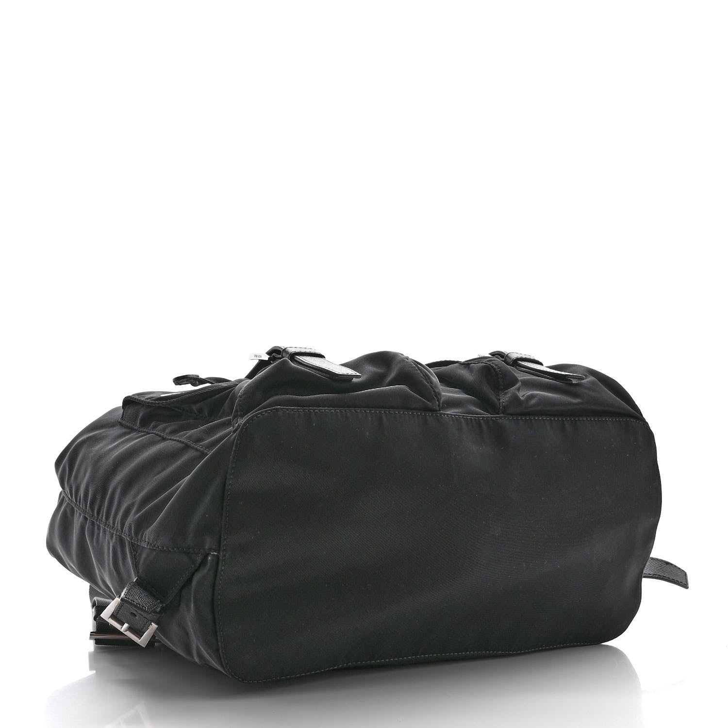 Prada Tessuto Nylon Saffiano Medium Smalto Backpack Black 4 of 10