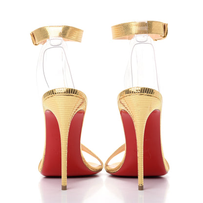 Christian Louboutin Nappa PVC Jonatina 100 Sandals 39 Gold 5 of 9