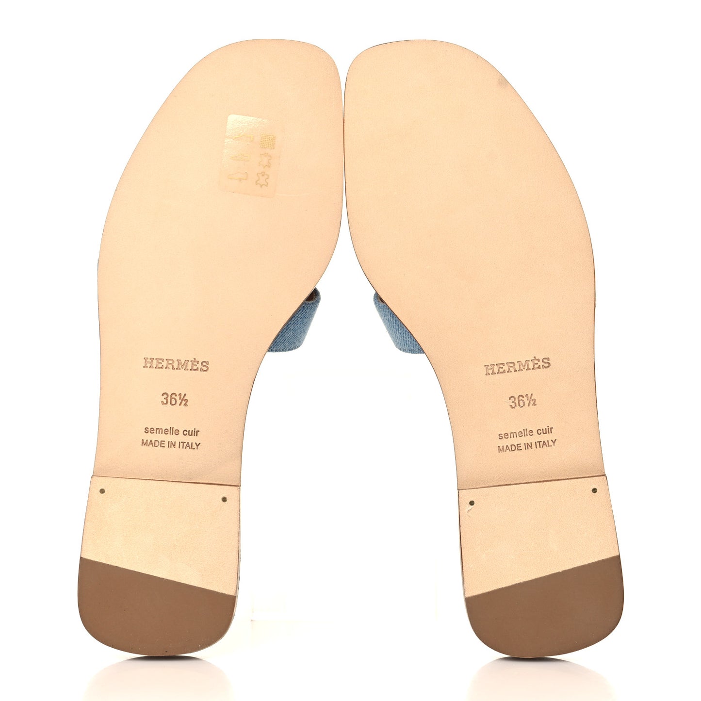 Denim Canvas Oran Sandals 36.5 Bleu Clair
