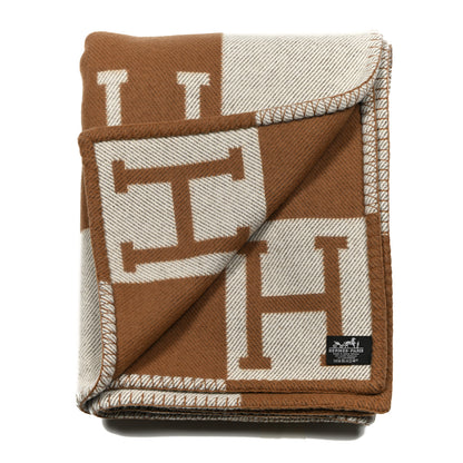 Hermes Wool Cashmere Avalon Blanket Ecru Camel 2 of 3