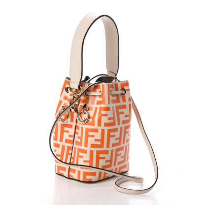 Fendi Vitello Liberty F is Fendi Bi-Color FF 1974 Embossed Mini Mon Tresor Bucket Bag Camelia Aranciata 4 of 10