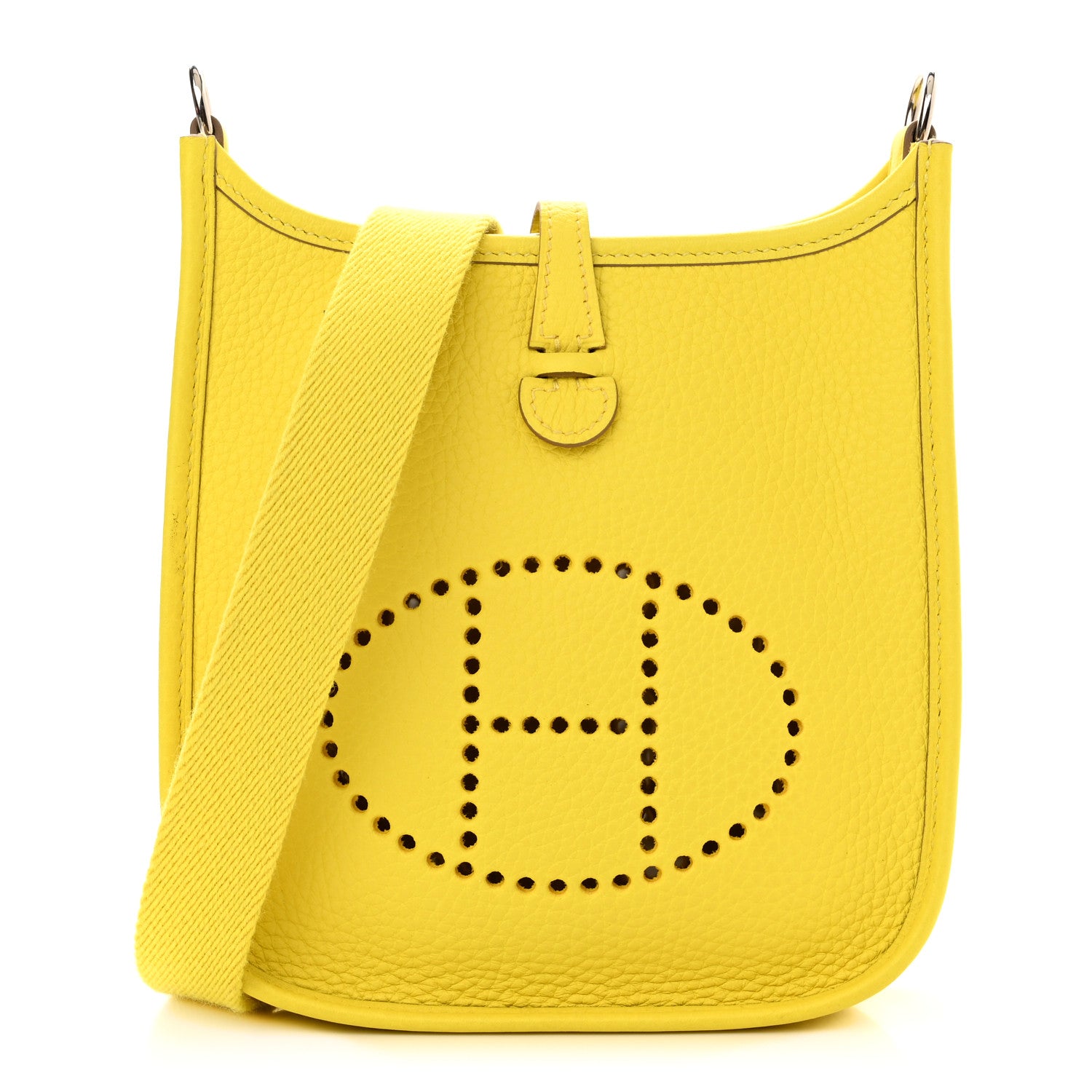 Hermes Taurillon Clemence Evelyne TPM Lime 1 of 11