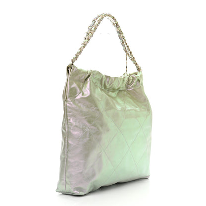 Chanel Iridescent Calfskin Quilted Chanel 22 Blue Green 3 of 11