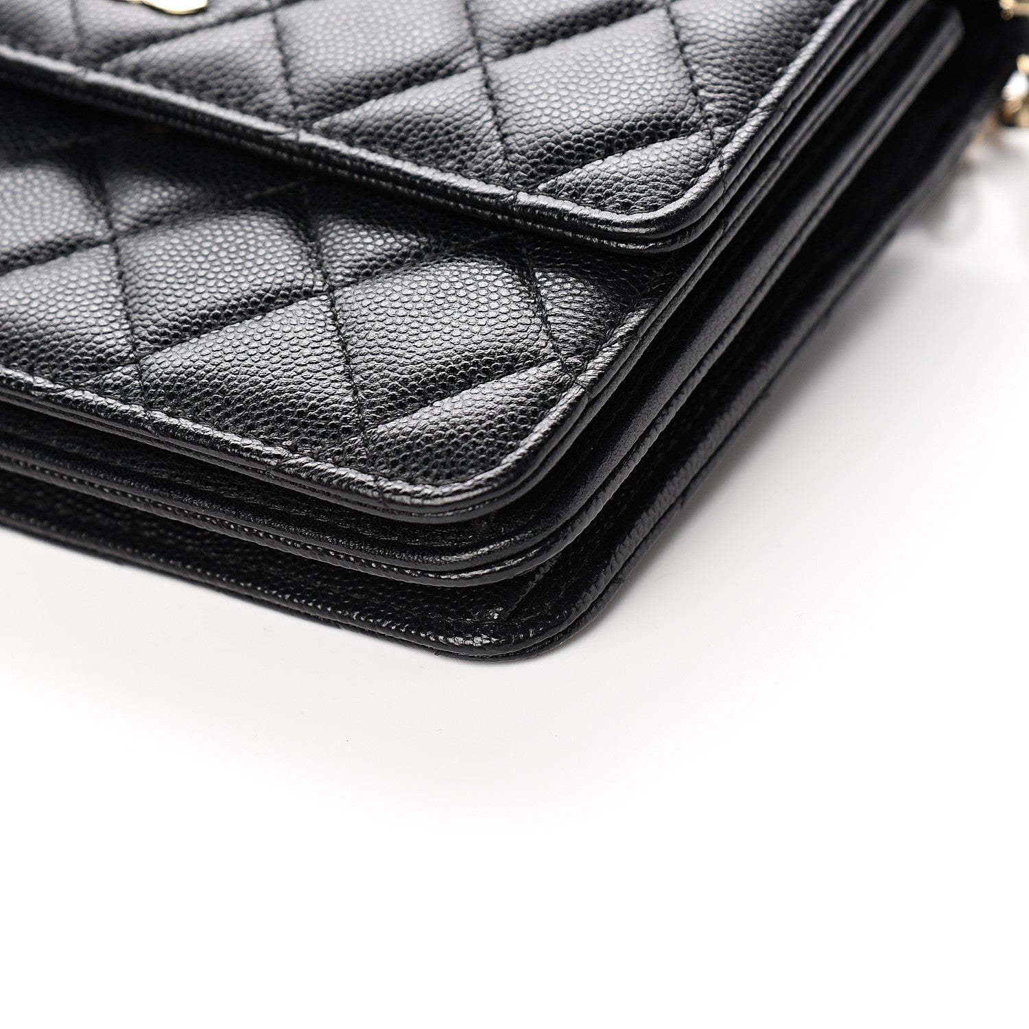 Chanel Caviar Quilted Square Wallet On Chain WOC Black 9 of 11