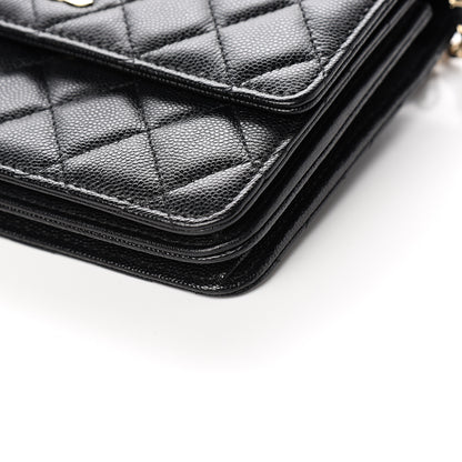 Chanel Caviar Quilted Square Wallet On Chain WOC Black 9 of 11