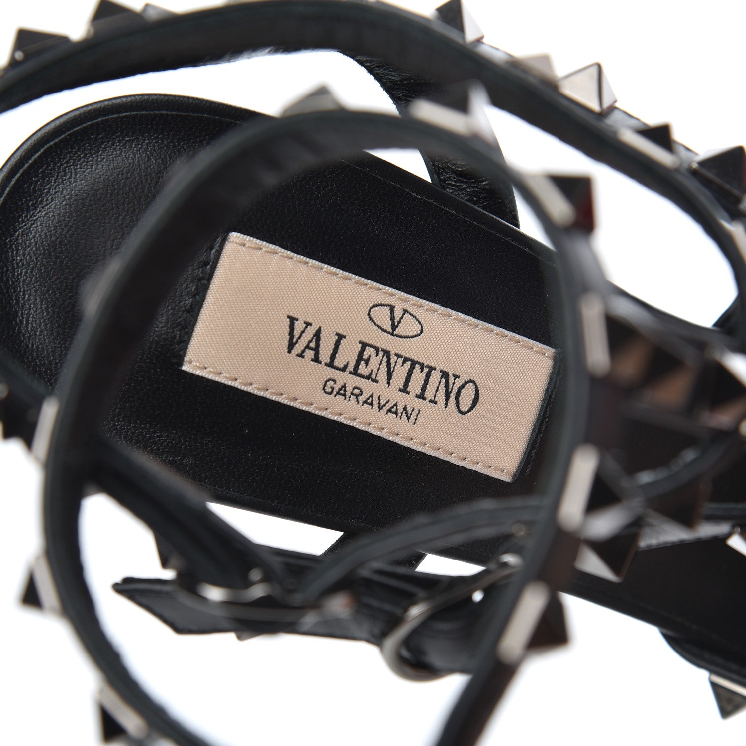 Valentino Garavani Wrinkled Patent Nappa Rockstud Ankle Strap 65mm Pumps 36.5 Black 6 of 9