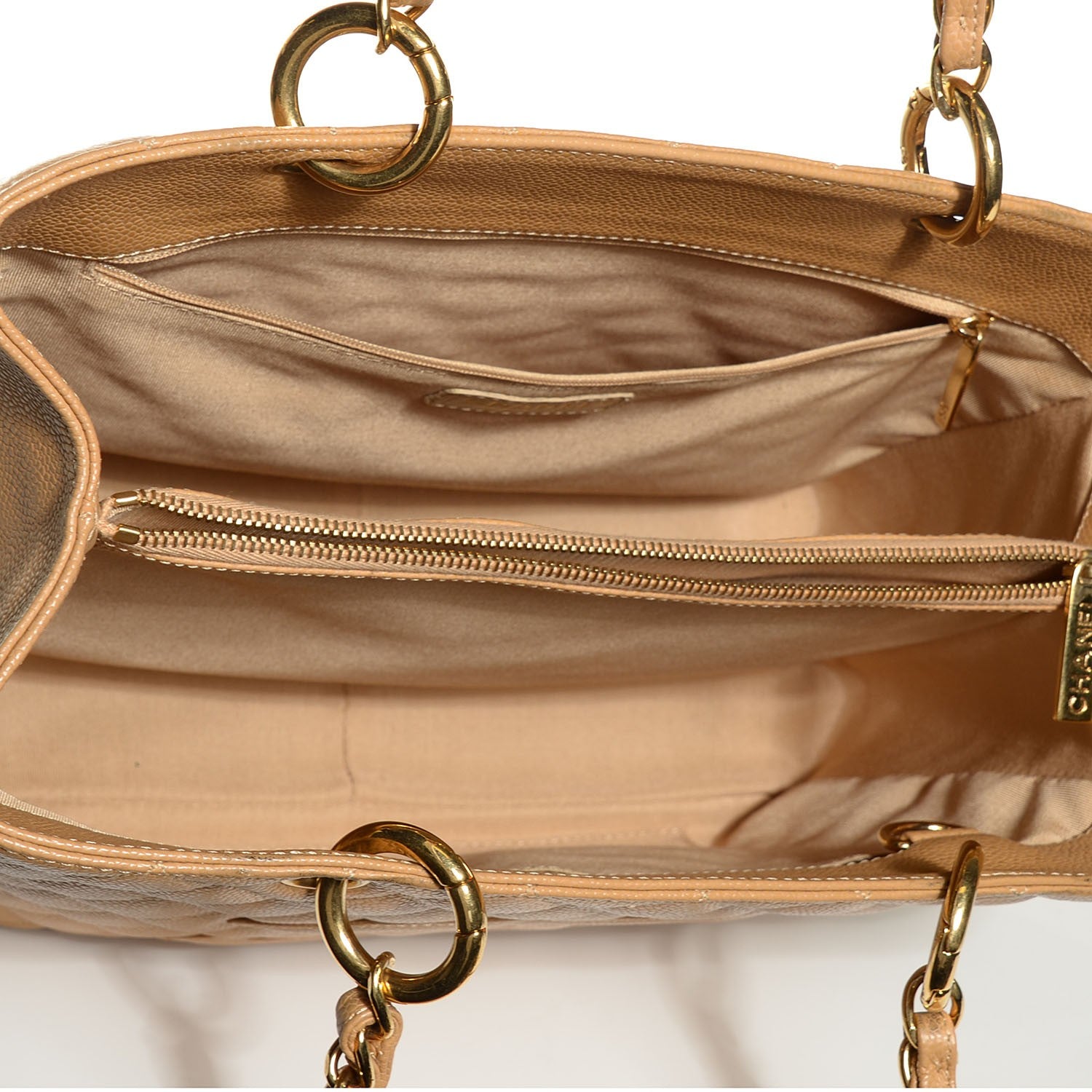 Chanel Caviar Quilted Grand Shopping Tote GST Beige 5 of 7