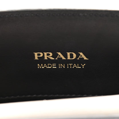 Prada Saffiano City Calfskin Small Bibliotheque Top Handle Black White 6 of 10