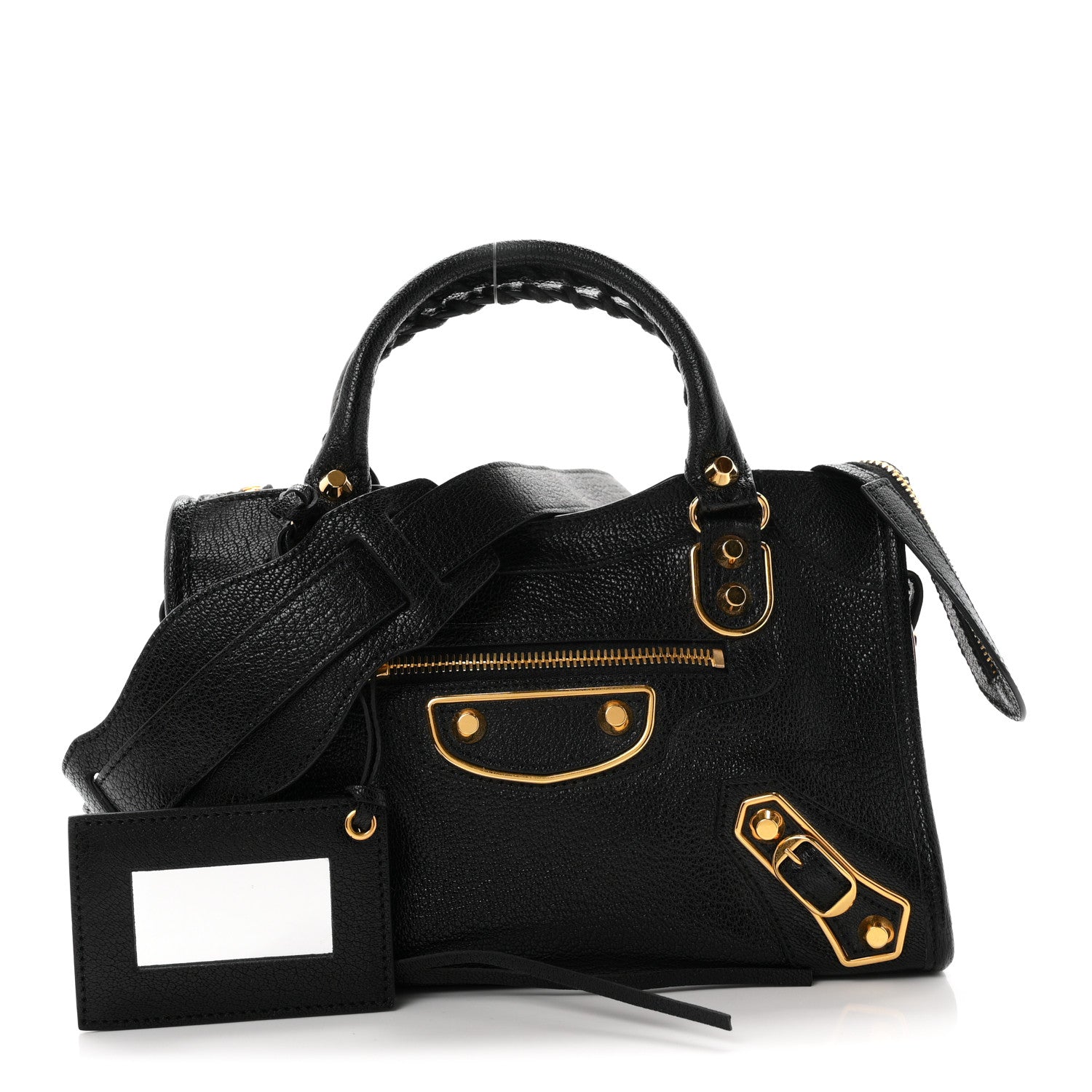 Balenciaga Chevre Gold Metallic Edge Hardware Mini City Black 3 of 11