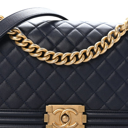 Chanel Caviar Quilted Medium Boy Flap Navy 8 of 10