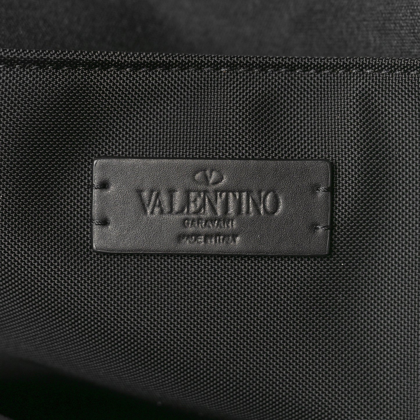 Nylon VLTN Logo Patch Backpack Black