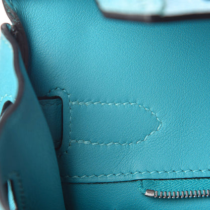Hermes Togo Swift Ghillies Birkin 30 Turquoise 17 of 29